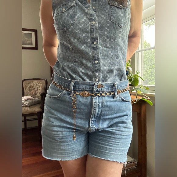 1940's Rare Hollycraft Regency Hollywood Gold Tone Metal Chain Belt - Picture 13 of 14